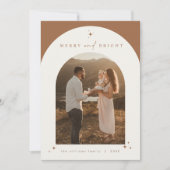 GALA Boho Terracotta Arch Merry & Bright Kerstmis Kaart (Voorkant)