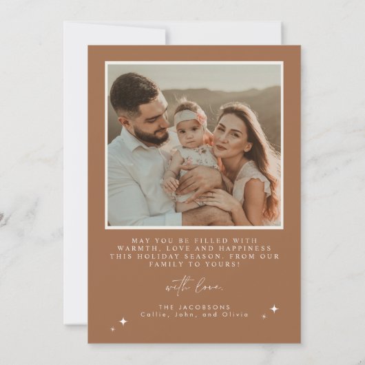 GALA Boho Terracotta Arch Merry & Bright Kerstmis Kaart (Achterkant)