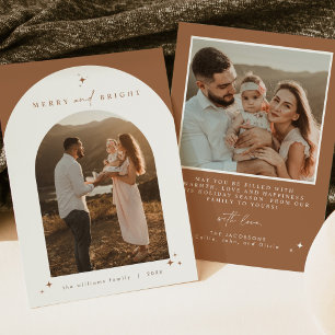 GALA Boho Terracotta Arch Merry & Bright Kerstmis Kaart