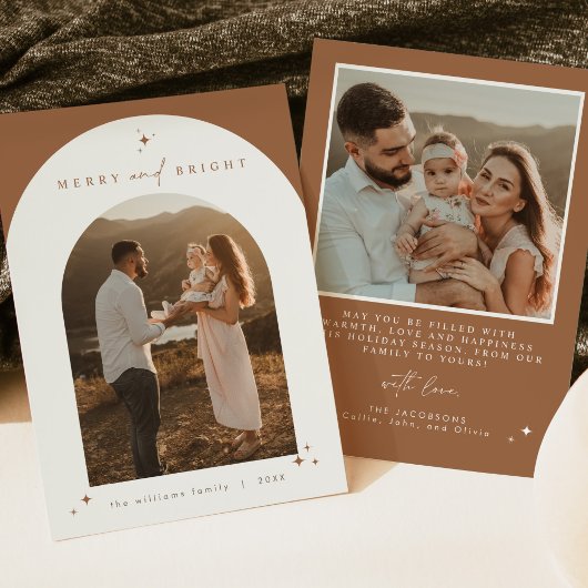 GALA Boho Terracotta Arch Merry & Bright Kerstmis Kaart