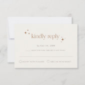 GALA Boho Terracotta Beige Celestial Star RSVP Kaart (Voorkant)