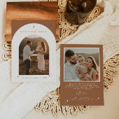 GALA Boho Terracotta Boog Merry & Bright Kerstmis Kaart