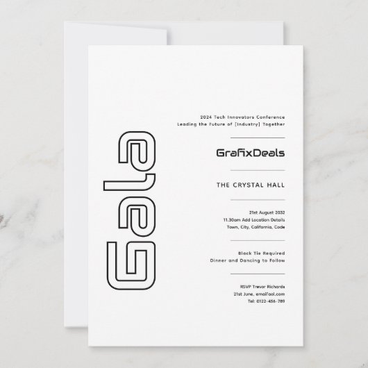 Gala Business Zakelijk Tech Netwerk Evenementen Mo Kaart (Voorkant)