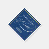 GALA DINNER modern business dark blue gold Servet (Hoek)