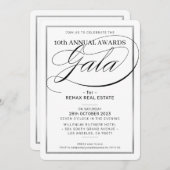 GALA DINNER modern business Silver zwart Kaart (Voorkant / Achterkant)