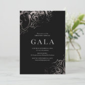 Gala Elegant Zilver Marmering Kaart (Staand voorkant)
