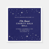 Gala Event Charity Ball Elegant Blauw Zilver Sterr Servet (Voorkant)