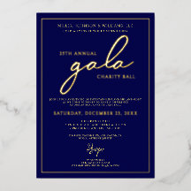 Gala Event Charity Fundraiser Elegant Blauw Goud