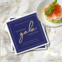 Gala Event Charity Fundraiser Elegant Blauw Goud