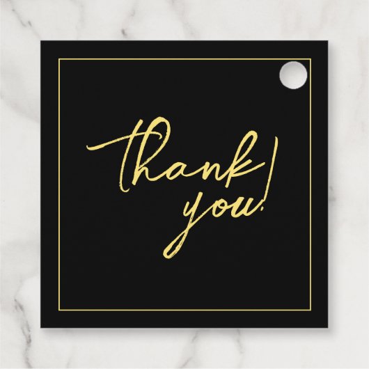Gala Event Charity Fundraiser Elegant Zwart Goud Bedankjes Labels (Achterkant)