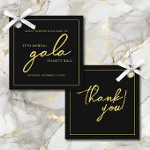 Gala Event Charity Fundraiser Elegant Zwart Goud Bedankjes Labels