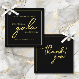 Gala Event Charity Fundraiser Elegant Zwart Goud Bedankjes Labels