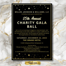 Gala Event Charity Fundraiser Elegant Zwart Goud