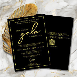 Gala Event Charity Fundraiser Elegant Zwart Goud Kaart