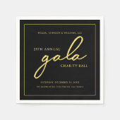Gala Event Charity Fundraiser Elegant Zwart Goud Servet (Voorkant)