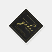 Gala Event Charity Fundraiser Elegant Zwart Goud Servet (Hoek)