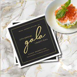 Gala Event Charity Fundraiser Elegant Zwart Goud Servet