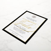 GALA FUNDRAISER modern logo calligrafie zwart goud Folie Uitnodiging (Gedraaid)