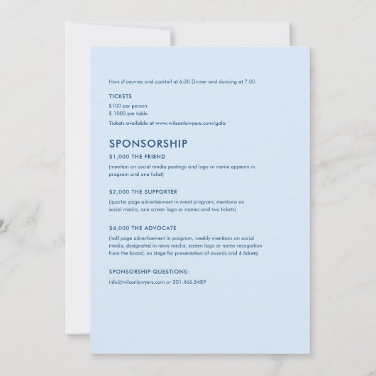 Gala Kaart (Achterkant)