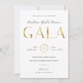 Gala Night White & Gold Logo Business Fundraiser Kaart (Voorkant)