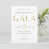 Gala Night White & Gold Logo Business Fundraiser Kaart (Staand voorkant)