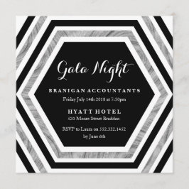 Gala Night Zakelijke Feestelijk Zilveren Hexagoon Kaart