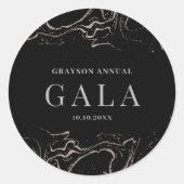 Gala Silver Marble Ronde Sticker (Voorkant)