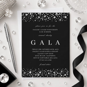 Gala Uitnodiging Diamant Glans Black Tie