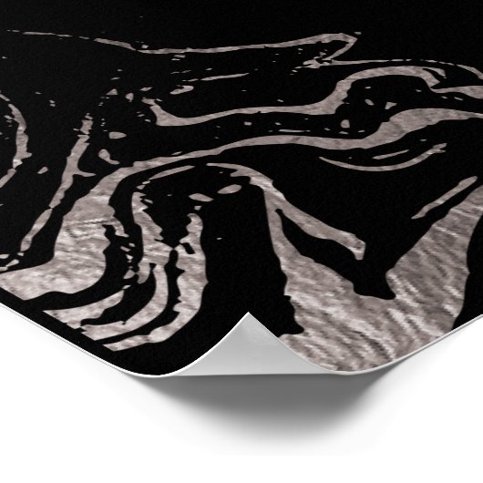 Gala Zilveren Marmeren Welkomstbord Poster (Hoek)