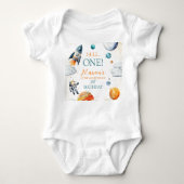 Galactic Adventure Boy eerste verjaardag in de rui Romper (Voorkant)