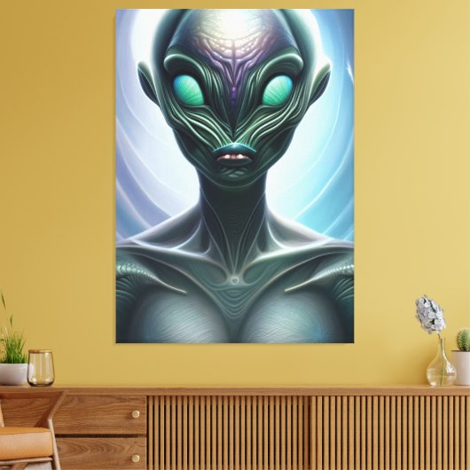 Galactic Alien Canvas afdrukken (Insitu (Woonkamer))