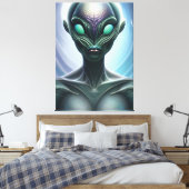 Galactic Alien Canvas afdrukken (Insitu (Slaapkamer))