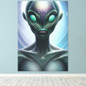 Galactic Alien Canvas afdrukken (Insitu (Houten vloer))