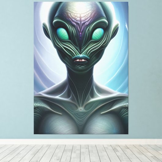 Galactic Alien Canvas afdrukken (Insitu (Houten vloer))