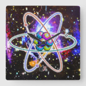 Galactic Atomic Vierkante Klok (Voorkant)