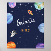 Galactic Bites Space Thema Verjaardagsfeestje teke Poster (Voorkant)