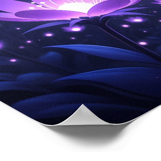 Galactic Bloom Garden under the Cosmic Light Poster (Hoek)