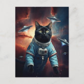 Galactic Cat Astronaut Briefkaart (Voorkant)