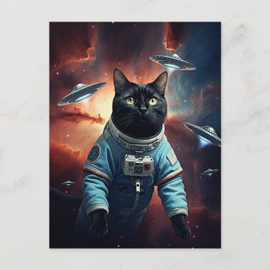 Galactic Cat Astronaut Briefkaart (Voorkant)