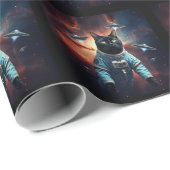 Galactic Cat Astronaut Cadeaupapier (Rol Hoek)