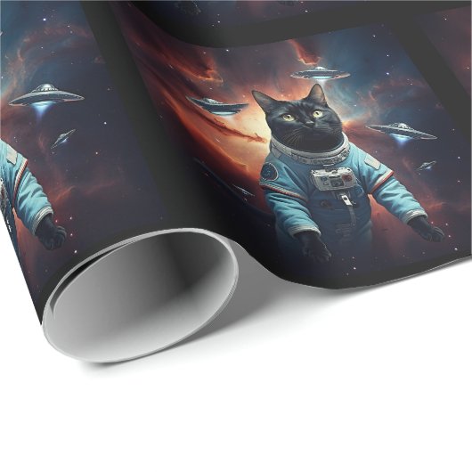 Galactic Cat Astronaut Cadeaupapier (Rol Hoek)