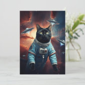 Galactic Cat Astronaut Kaart (Staand voorkant)