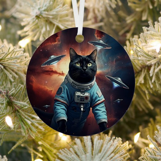 Galactic Cat Astronaut Metalen Ornament (Insitu)