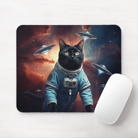 Galactic Cat Astronaut Muismat (Met muis)