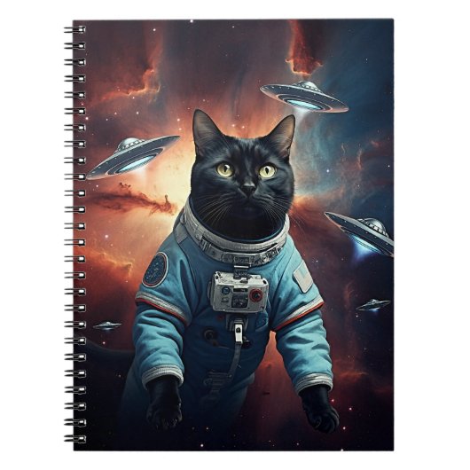 Galactic Cat Astronaut Notitieboek (Voorkant)