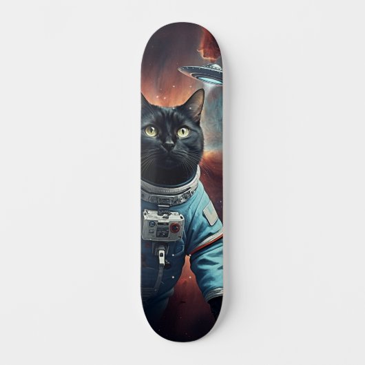 Galactic Cat Astronaut Persoonlijk Skateboard (Voorkant)