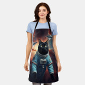 Galactic Cat Astronaut Schort (Gedragen)