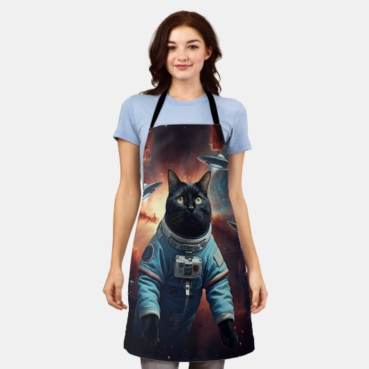 Galactic Cat Astronaut Schort (Gedragen)