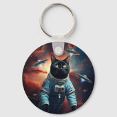 Galactic Cat Astronaut Sleutelhanger (Voorkant)