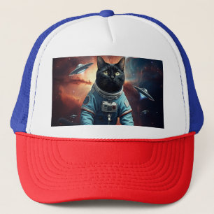 Galactic Cat Astronaut Trucker Pet